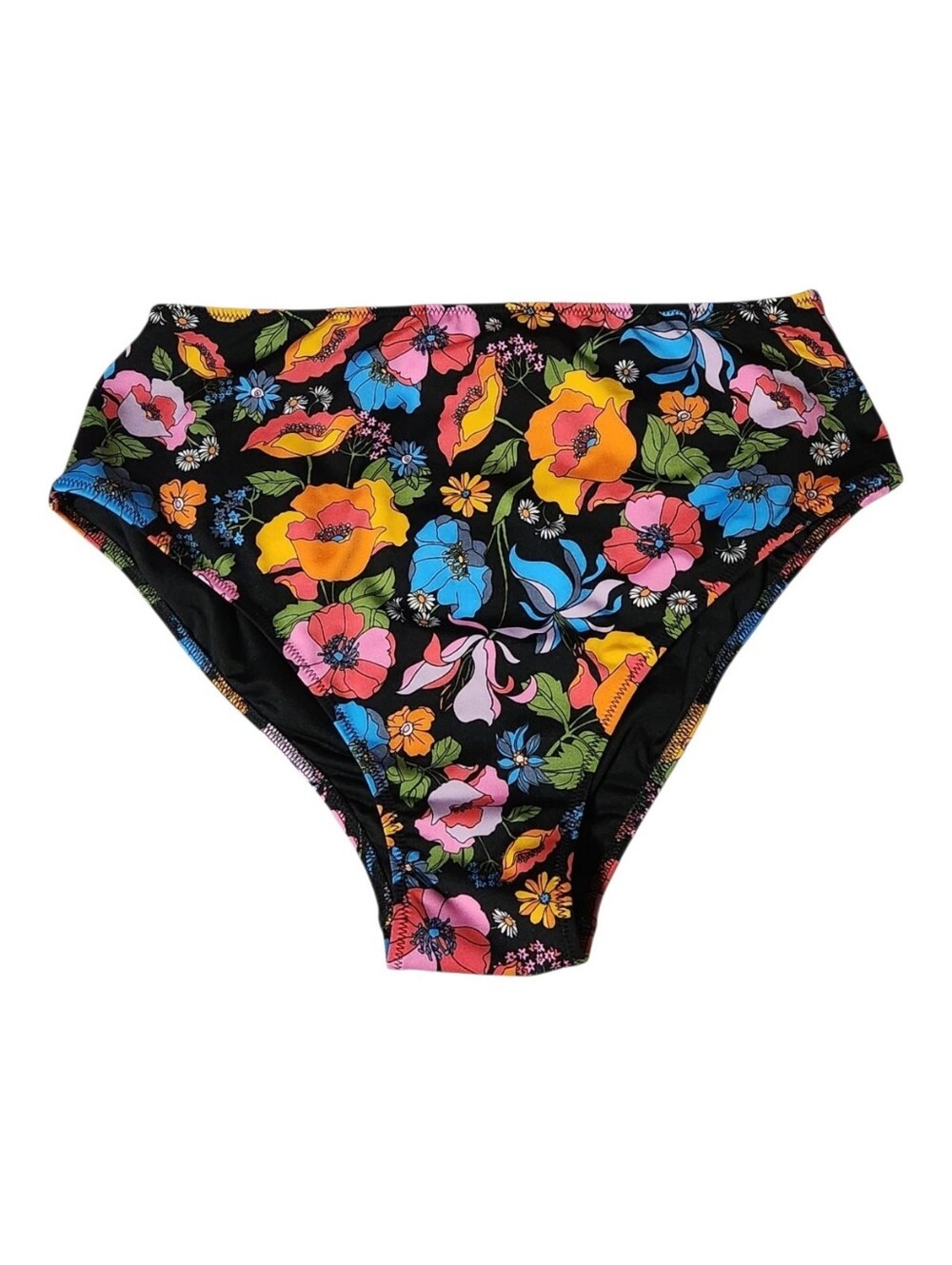 Victoria's Secret PINK Active High Waist Mini Bikini Bottom Black Floral Sz L